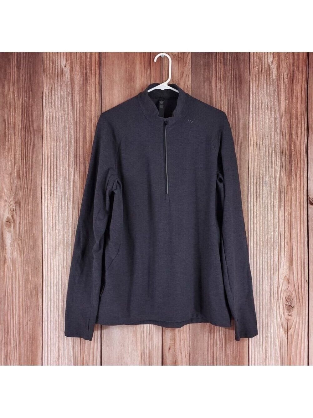 Lululemon Mens Large Surge Warm 1/2 Zip Pullover Performance Thumbholes Gray